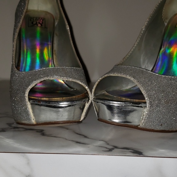 Chrome peep toe pumps - Picture 4 of 5